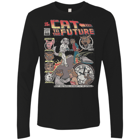 T-Shirts Black / Small CAT TO THE FUTURE Men's Premium Long Sleeve