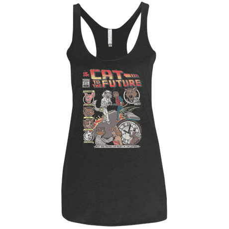 T-Shirts Vintage Black / X-Small CAT TO THE FUTURE Women's Triblend Racerback Tank