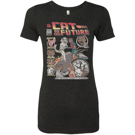 T-Shirts Vintage Black / Small CAT TO THE FUTURE Women's Triblend T-Shirt