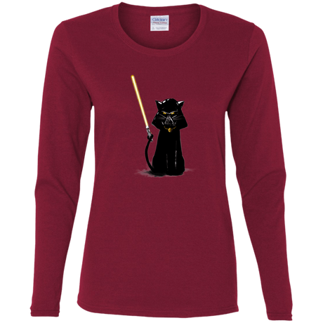 T-Shirts Cardinal / S Cat Vader Women's Long Sleeve T-Shirt