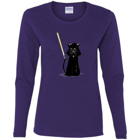 T-Shirts Purple / S Cat Vader Women's Long Sleeve T-Shirt