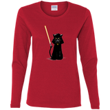 T-Shirts Red / S Cat Vader Women's Long Sleeve T-Shirt