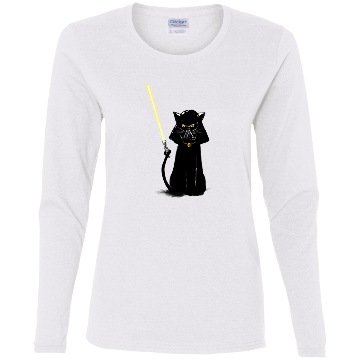 T-Shirts White / S Cat Vader Women's Long Sleeve T-Shirt