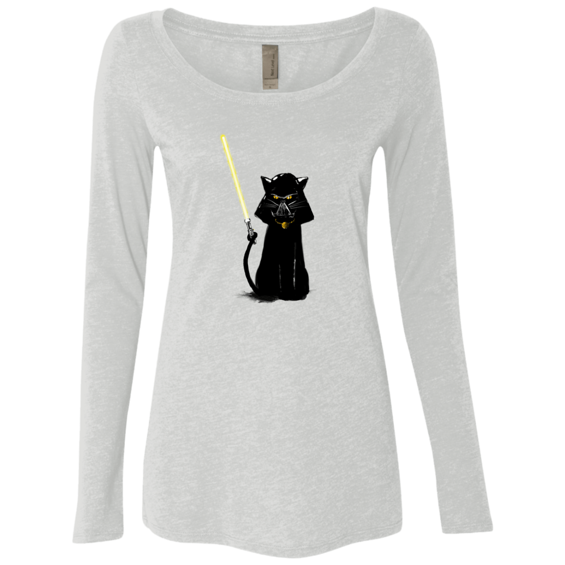 T-Shirts Heather White / S Cat Vader Women's Triblend Long Sleeve Shirt