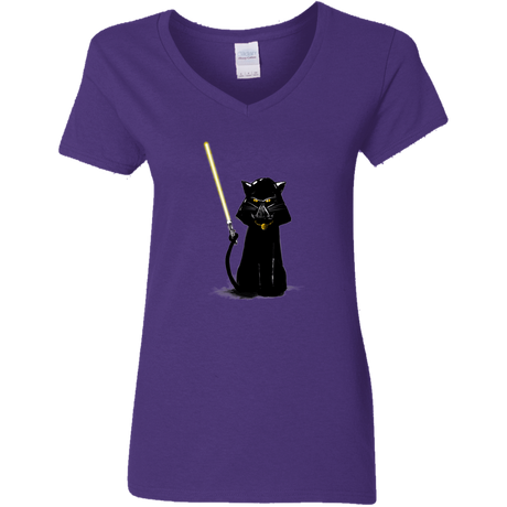 T-Shirts Purple / S Cat Vader Women's V-Neck T-Shirt