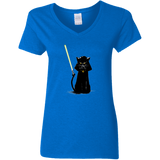 T-Shirts Royal / S Cat Vader Women's V-Neck T-Shirt