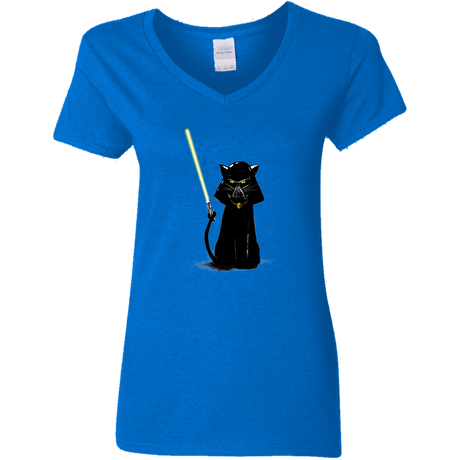 T-Shirts Royal / S Cat Vader Women's V-Neck T-Shirt