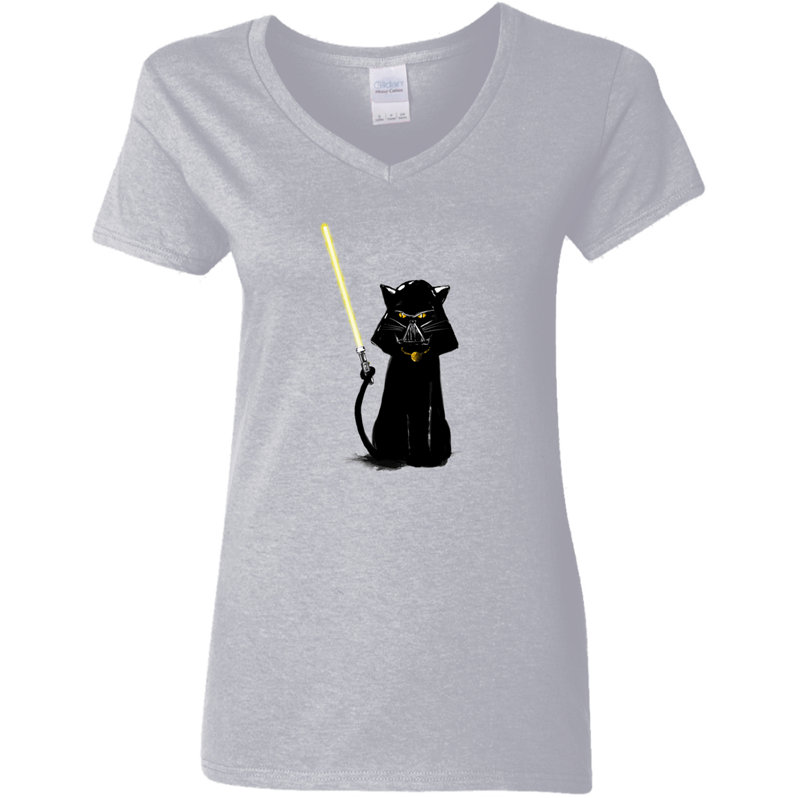 T-Shirts Sport Grey / S Cat Vader Women's V-Neck T-Shirt