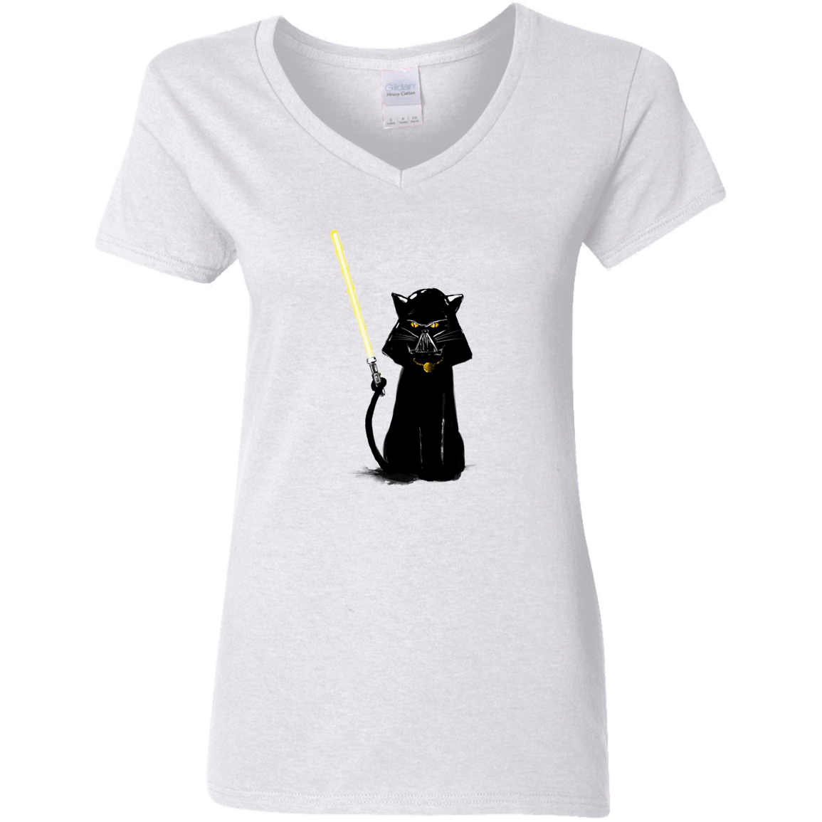 T-Shirts White / S Cat Vader Women's V-Neck T-Shirt