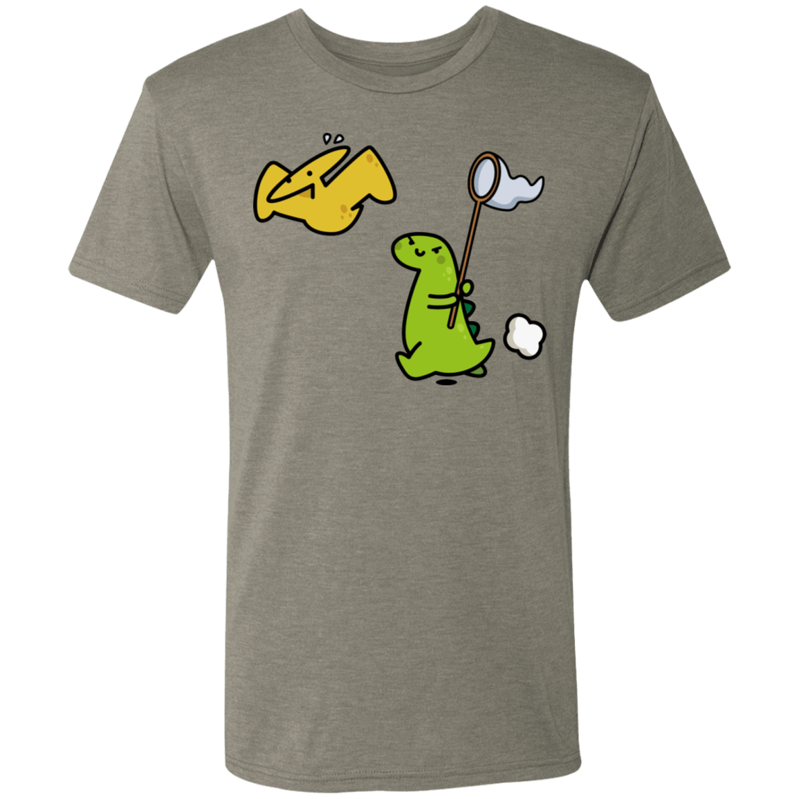 T-Shirts Venetian Grey / S Catch A Flying Dino Men's Triblend T-Shirt