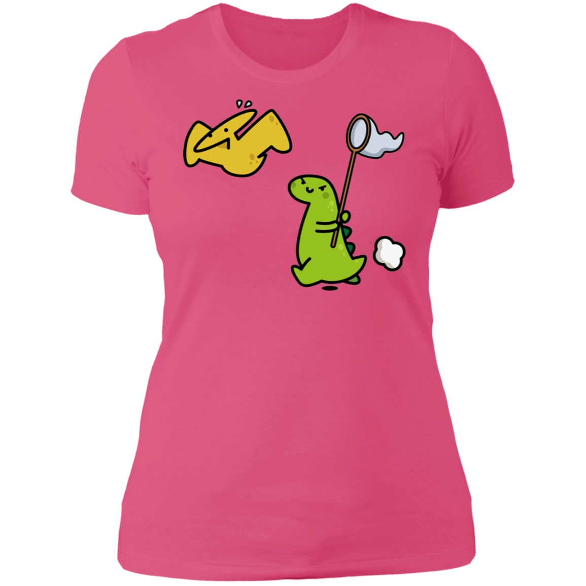 T-Shirts Hot Pink / S Catch A Flying Dino Women's Premium T-Shirt