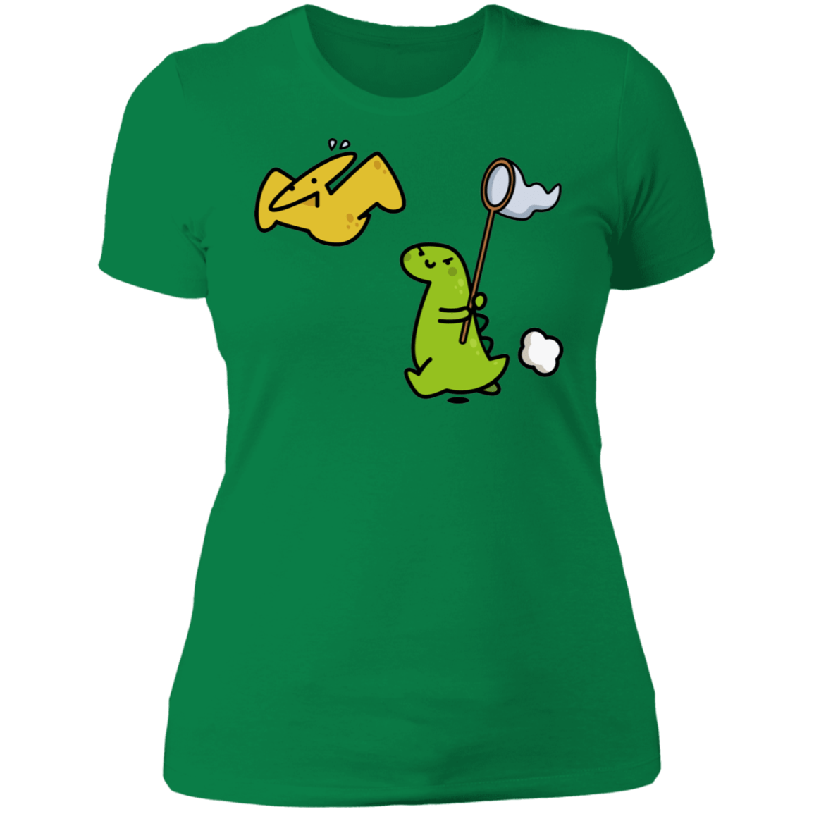 T-Shirts Kelly Green / S Catch A Flying Dino Women's Premium T-Shirt