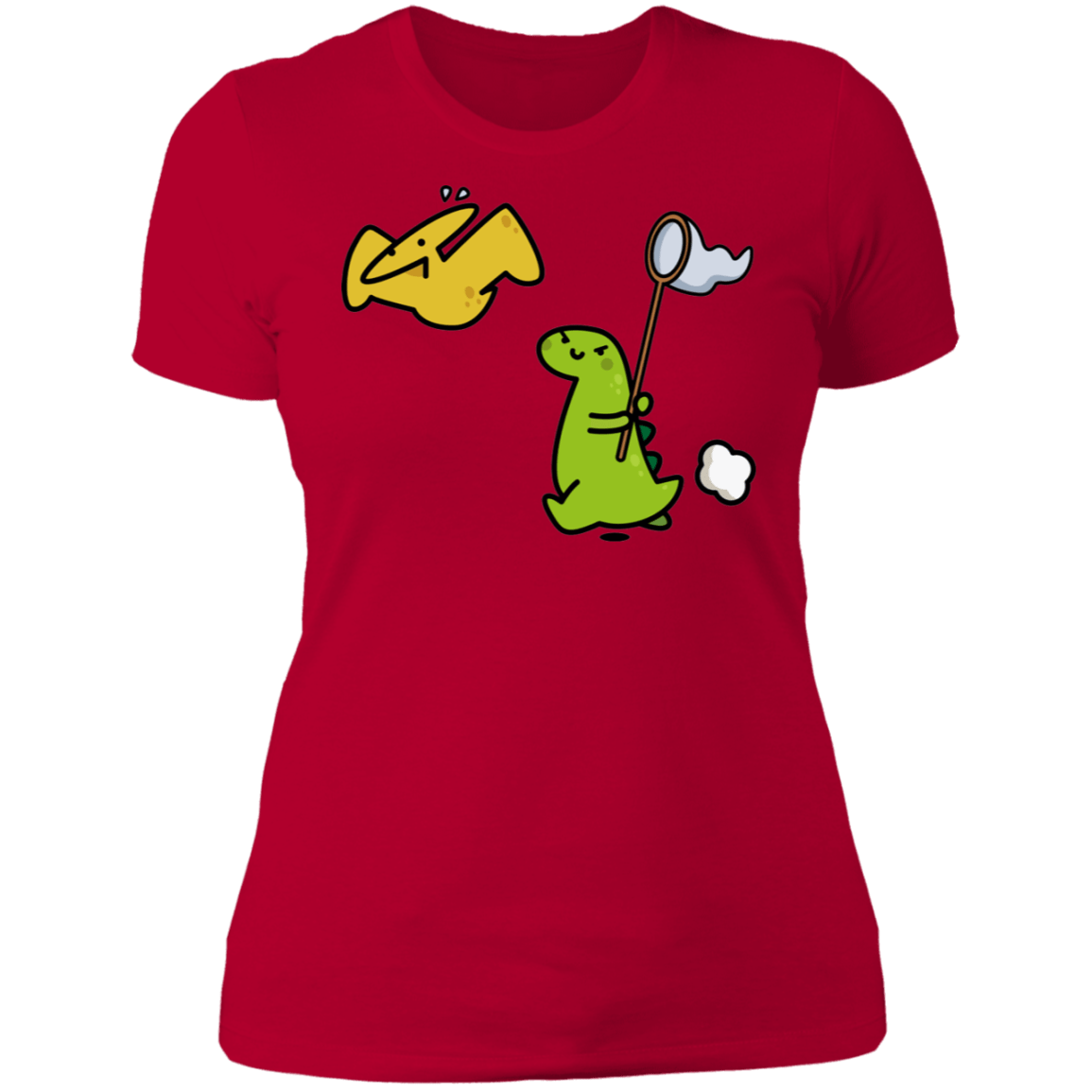 T-Shirts Red / S Catch A Flying Dino Women's Premium T-Shirt