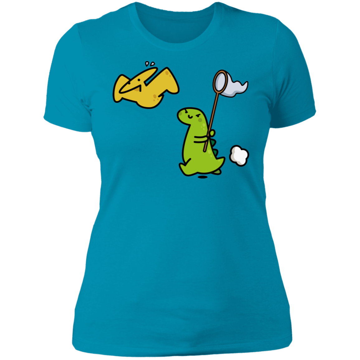 T-Shirts Turquoise / S Catch A Flying Dino Women's Premium T-Shirt