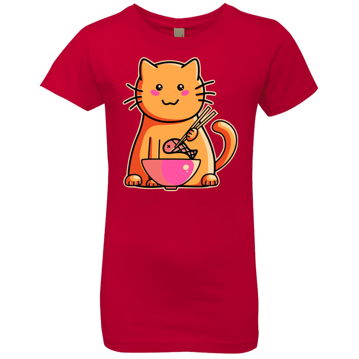 T-Shirts Red / YXS Cats Favourite Meal Girls Premium T-Shirt