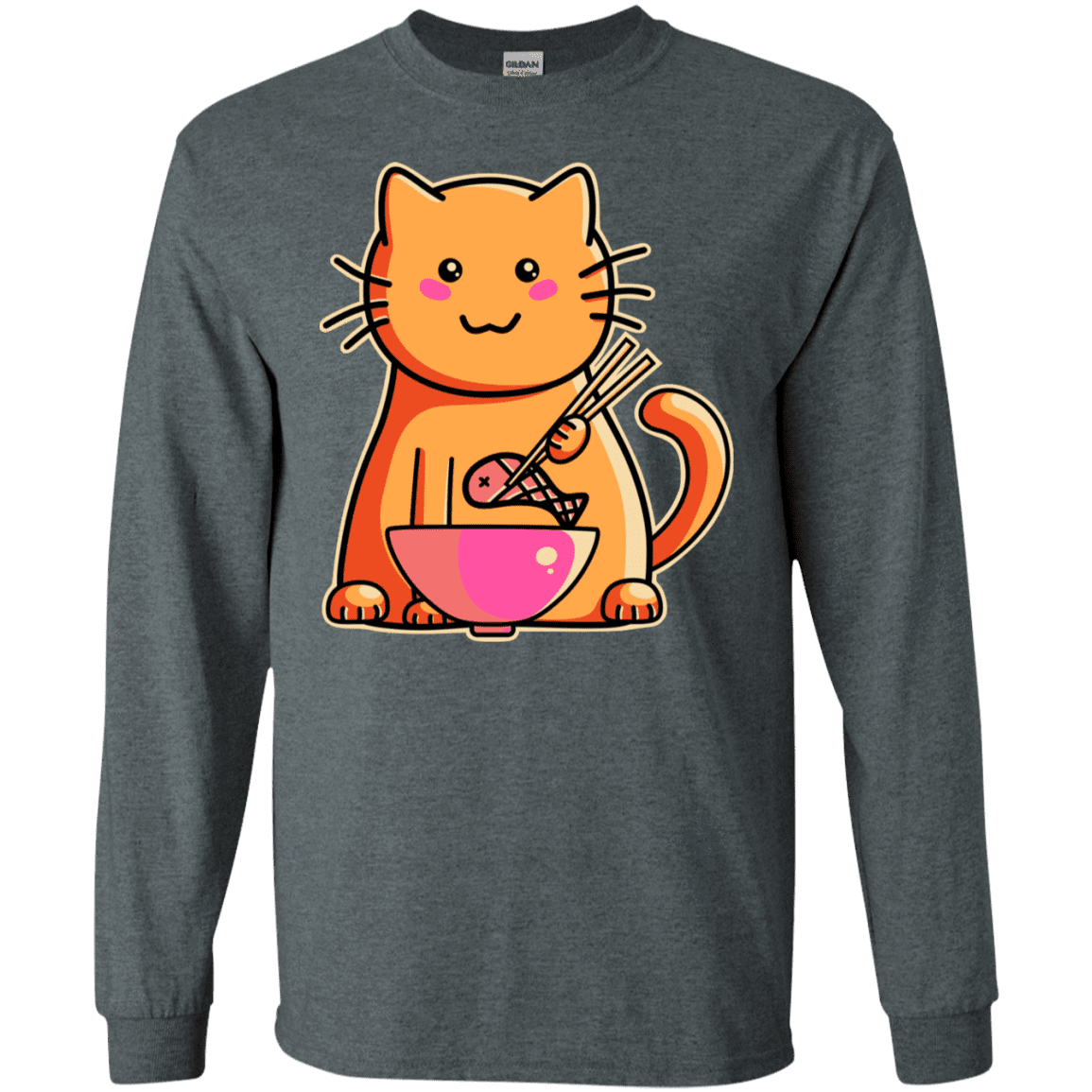 T-Shirts Dark Heather / S Cats Favourite Meal Men's Long Sleeve T-Shirt