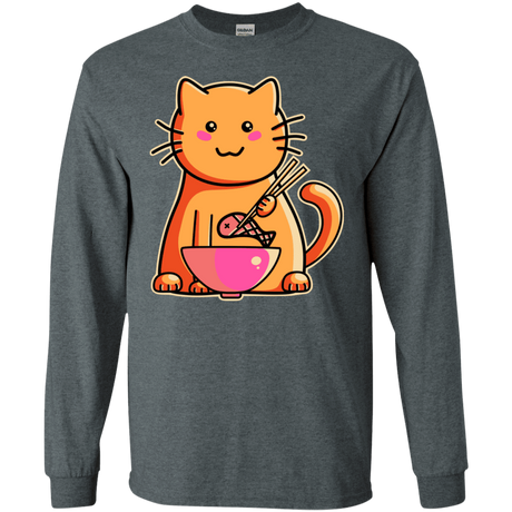 T-Shirts Dark Heather / S Cats Favourite Meal Men's Long Sleeve T-Shirt