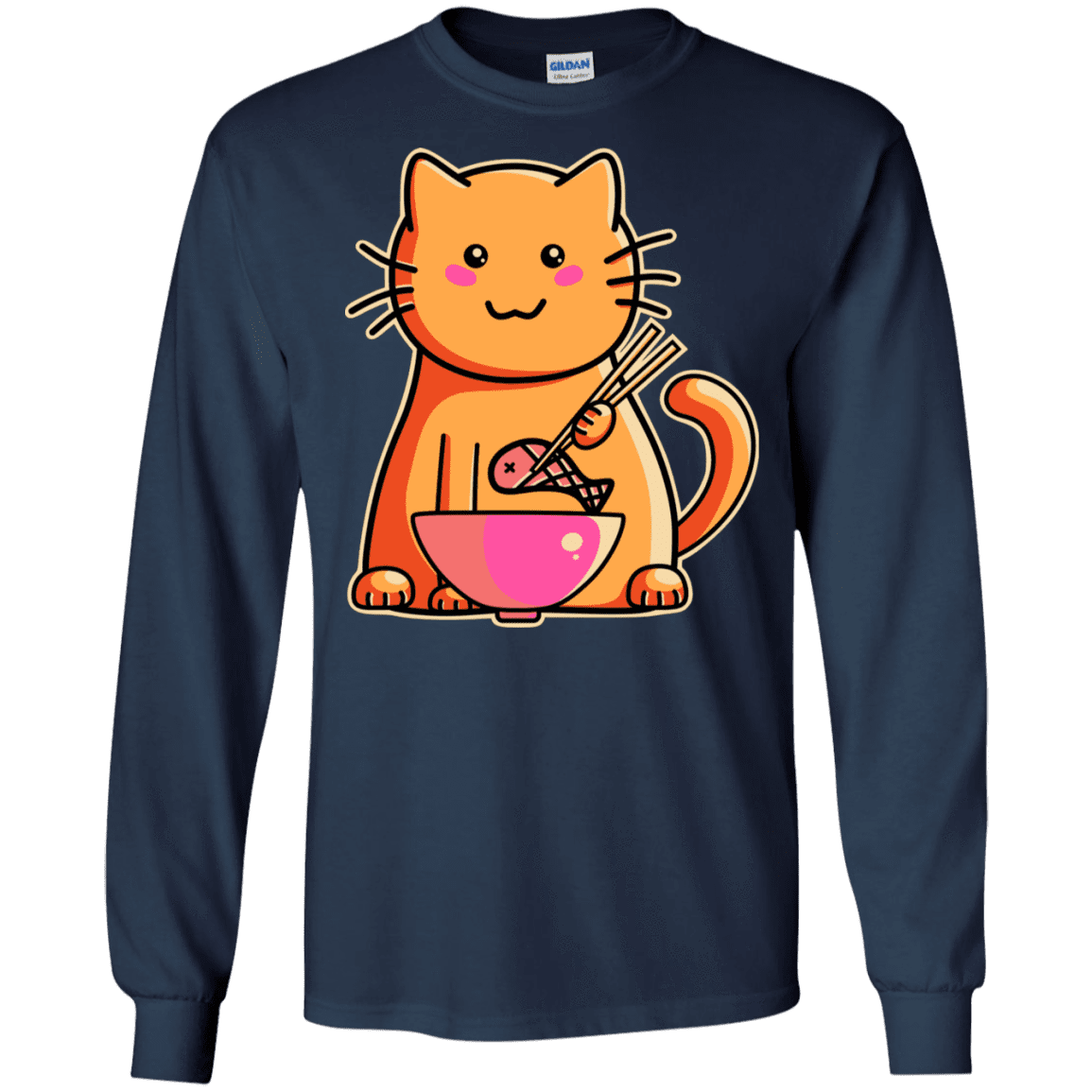 T-Shirts Navy / S Cats Favourite Meal Men's Long Sleeve T-Shirt