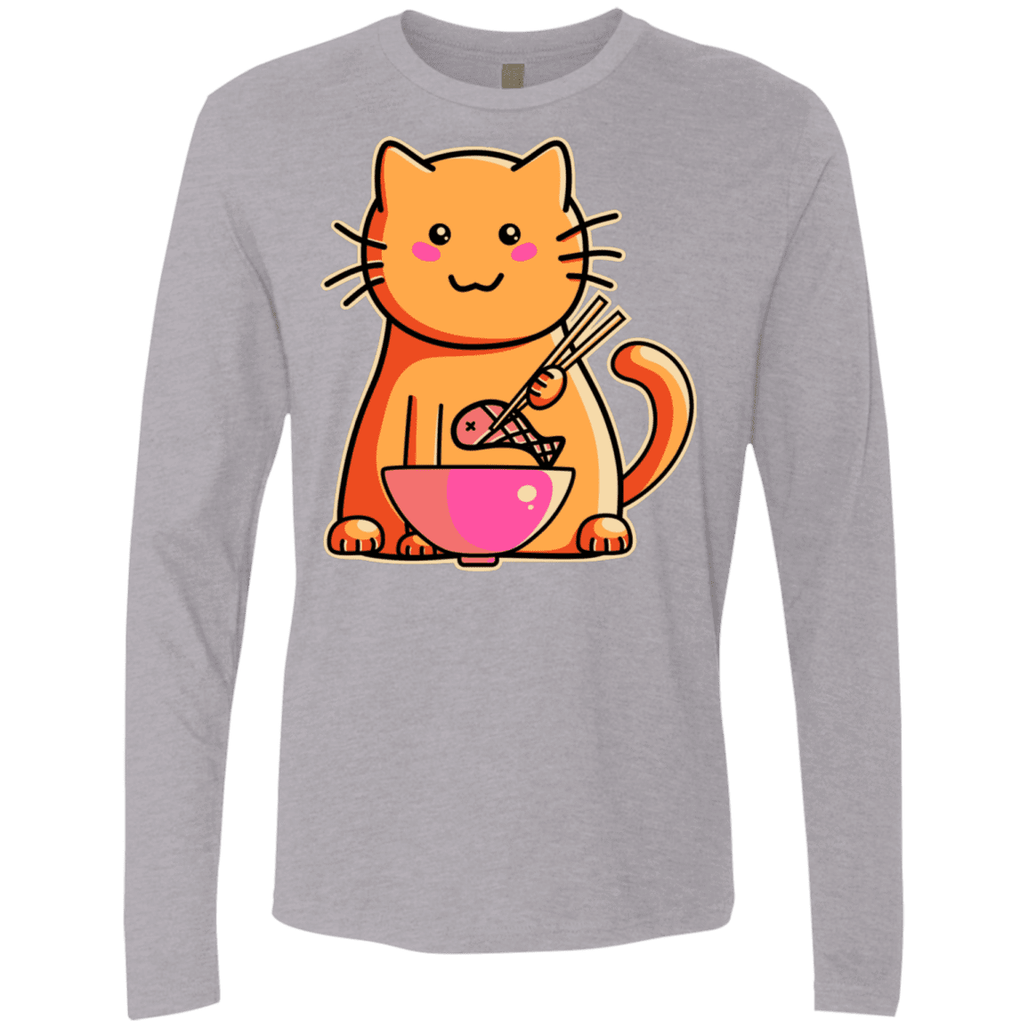 T-Shirts Heather Grey / S Cats Favourite Meal Men's Premium Long Sleeve