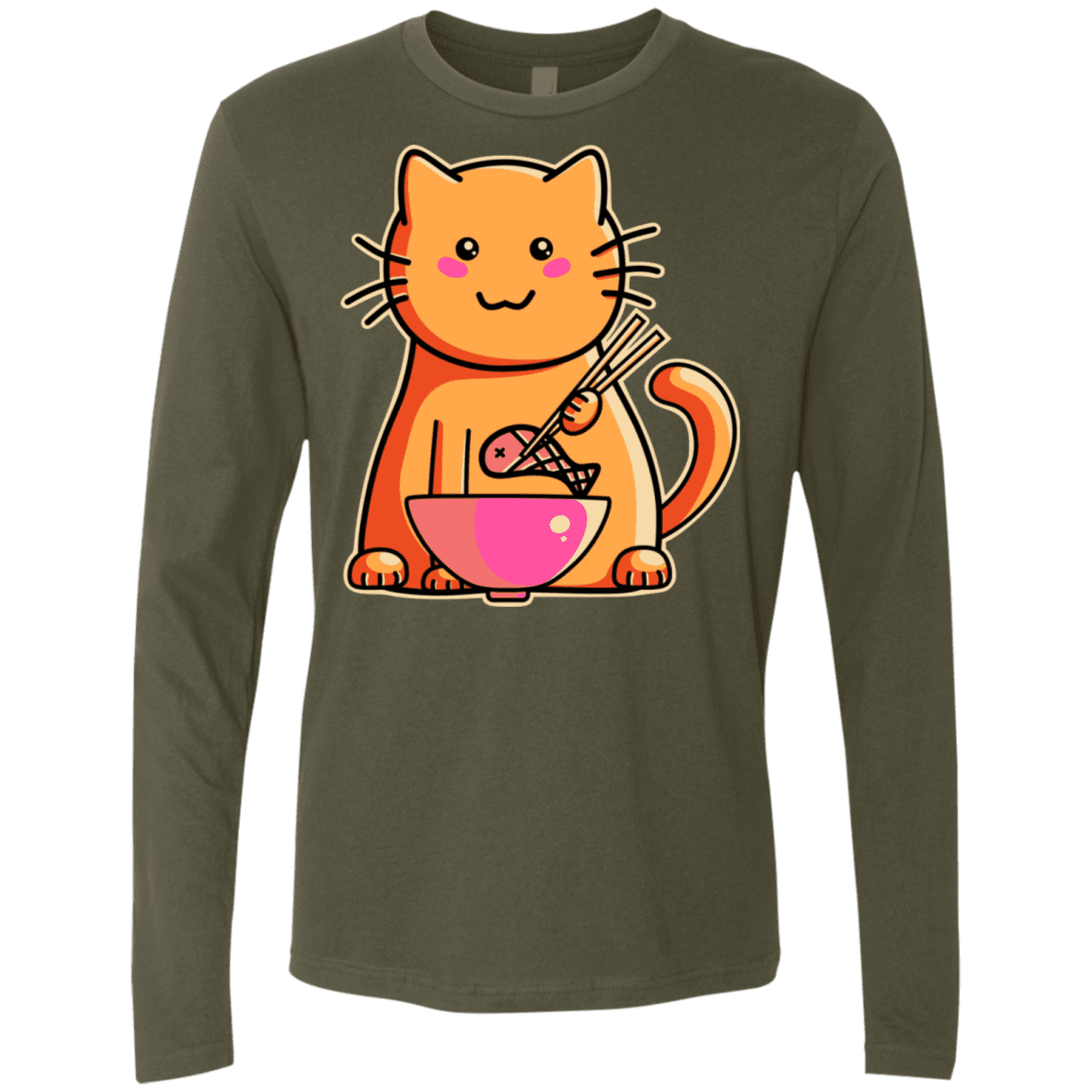 T-Shirts Military Green / S Cats Favourite Meal Men's Premium Long Sleeve