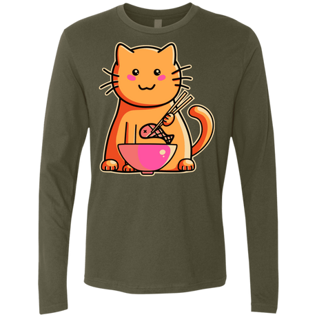 T-Shirts Military Green / S Cats Favourite Meal Men's Premium Long Sleeve