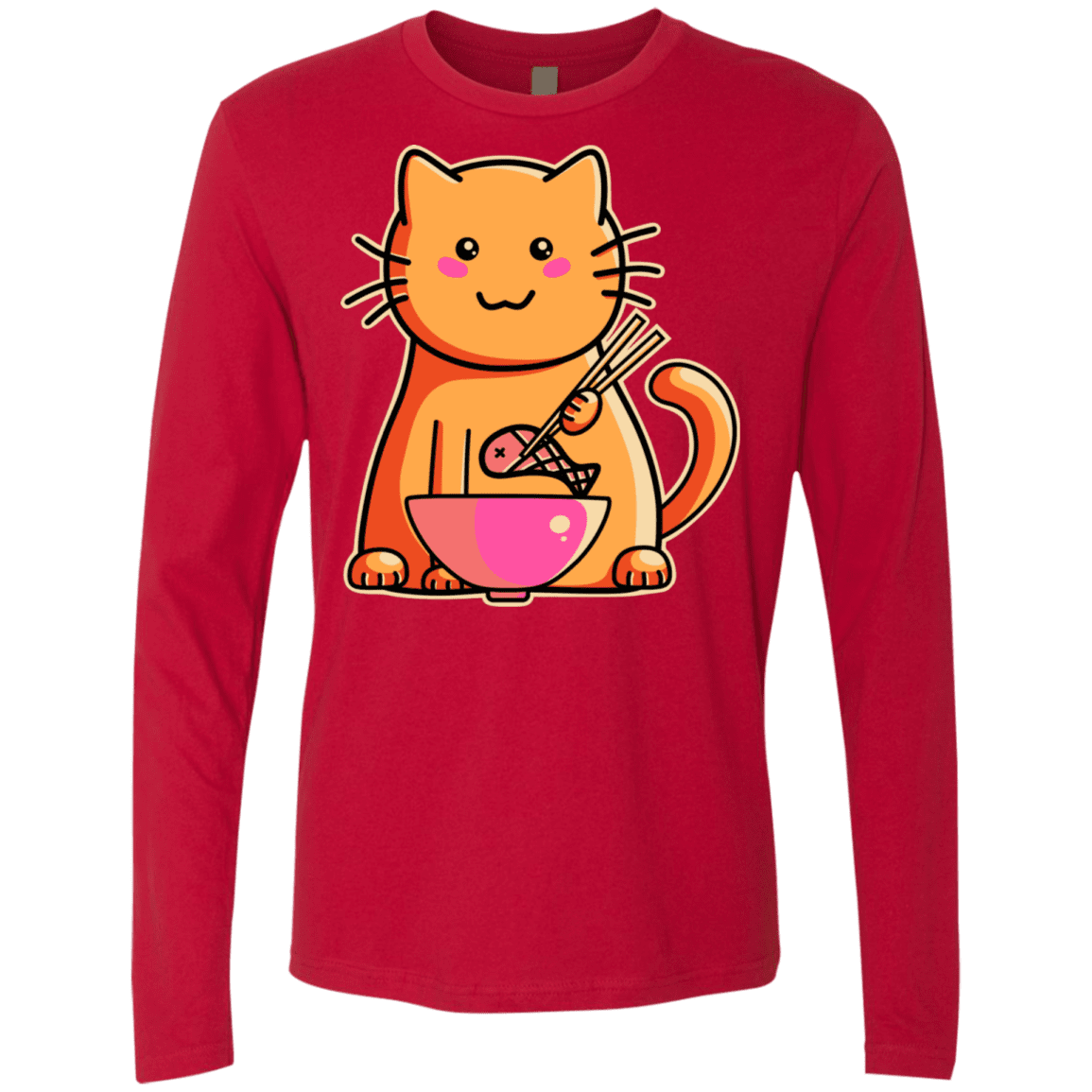 T-Shirts Red / S Cats Favourite Meal Men's Premium Long Sleeve