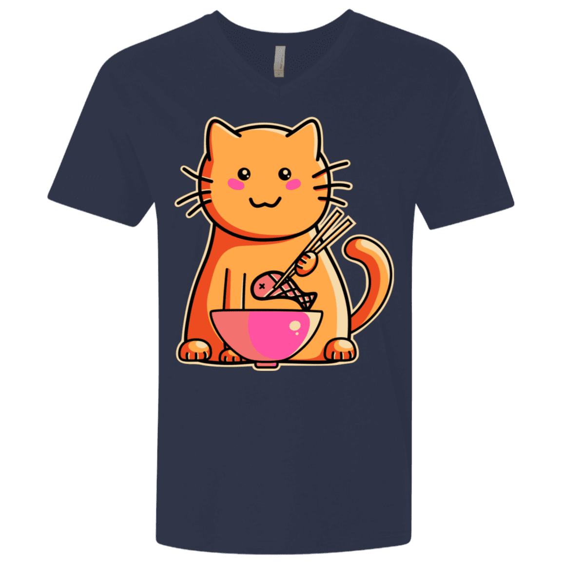 T-Shirts Midnight Navy / X-Small Cats Favourite Meal Men's Premium V-Neck