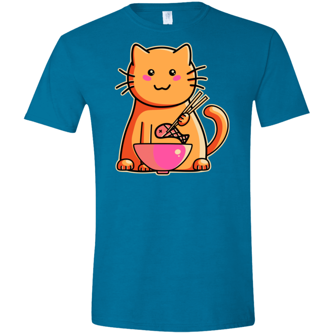 T-Shirts Antique Sapphire / S Cats Favourite Meal Men's Semi-Fitted Softstyle