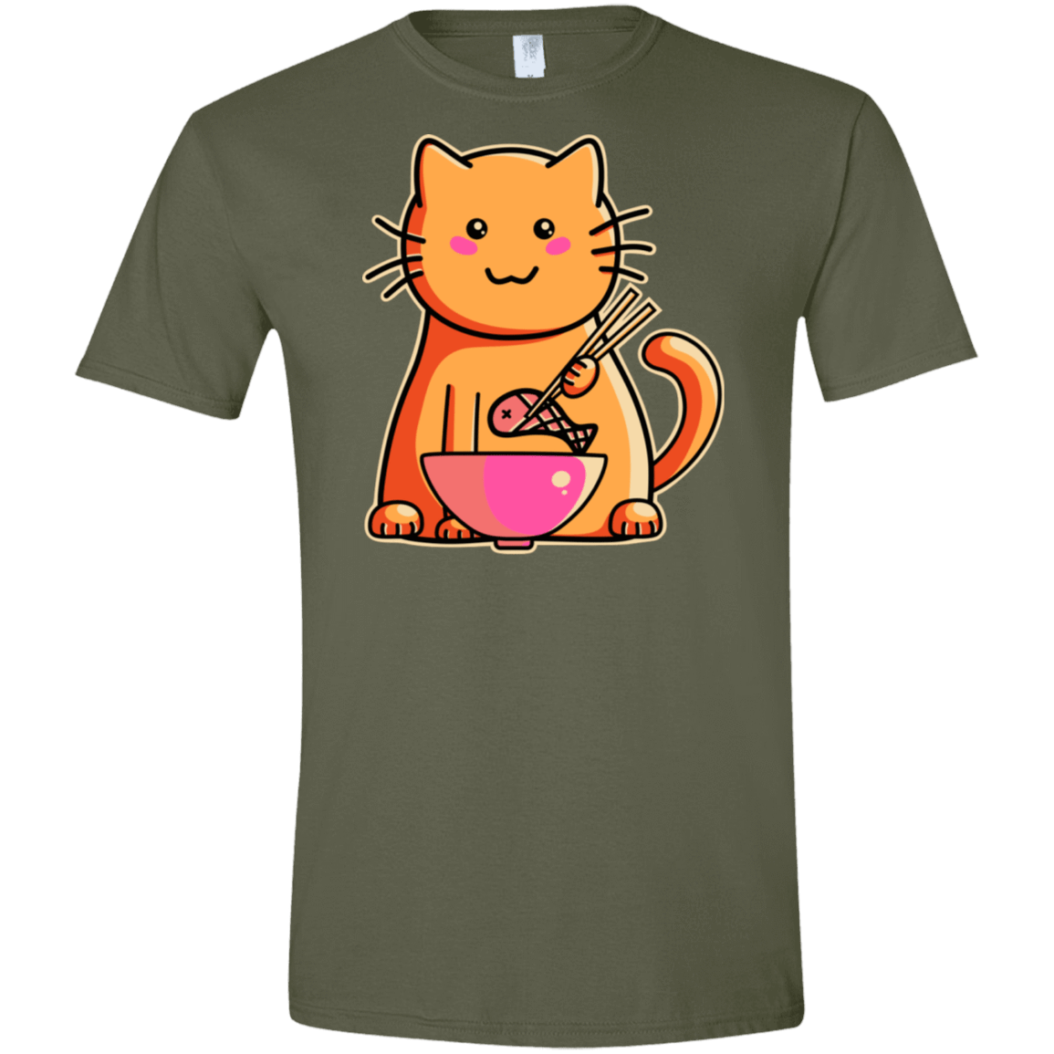 T-Shirts Military Green / S Cats Favourite Meal Men's Semi-Fitted Softstyle