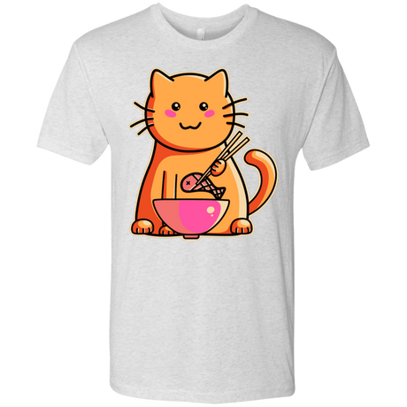T-Shirts Heather White / S Cats Favourite Meal Men's Triblend T-Shirt