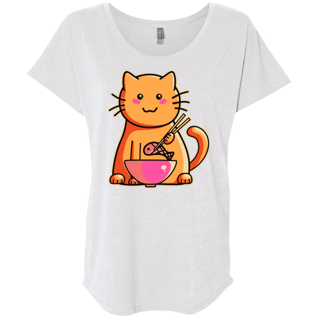 T-Shirts Heather White / X-Small Cats Favourite Meal Triblend Dolman Sleeve