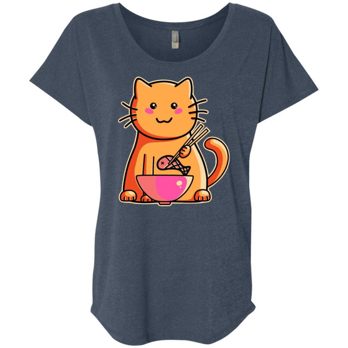 T-Shirts Indigo / X-Small Cats Favourite Meal Triblend Dolman Sleeve