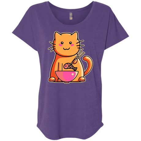 T-Shirts Purple Rush / X-Small Cats Favourite Meal Triblend Dolman Sleeve