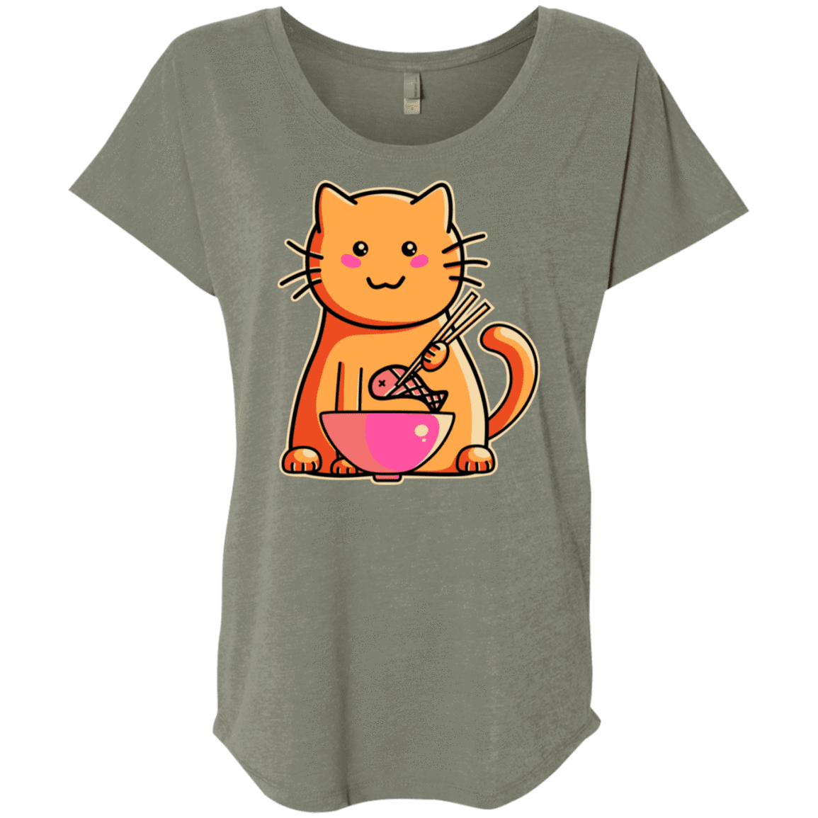 T-Shirts Venetian Grey / X-Small Cats Favourite Meal Triblend Dolman Sleeve
