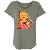T-Shirts Venetian Grey / X-Small Cats Favourite Meal Triblend Dolman Sleeve