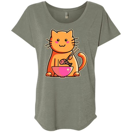 T-Shirts Venetian Grey / X-Small Cats Favourite Meal Triblend Dolman Sleeve