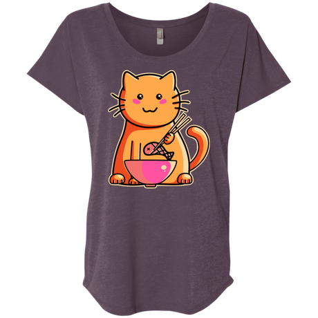 T-Shirts Vintage Purple / X-Small Cats Favourite Meal Triblend Dolman Sleeve