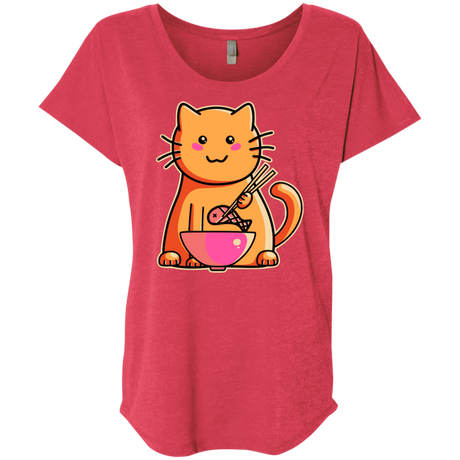 T-Shirts Vintage Red / X-Small Cats Favourite Meal Triblend Dolman Sleeve