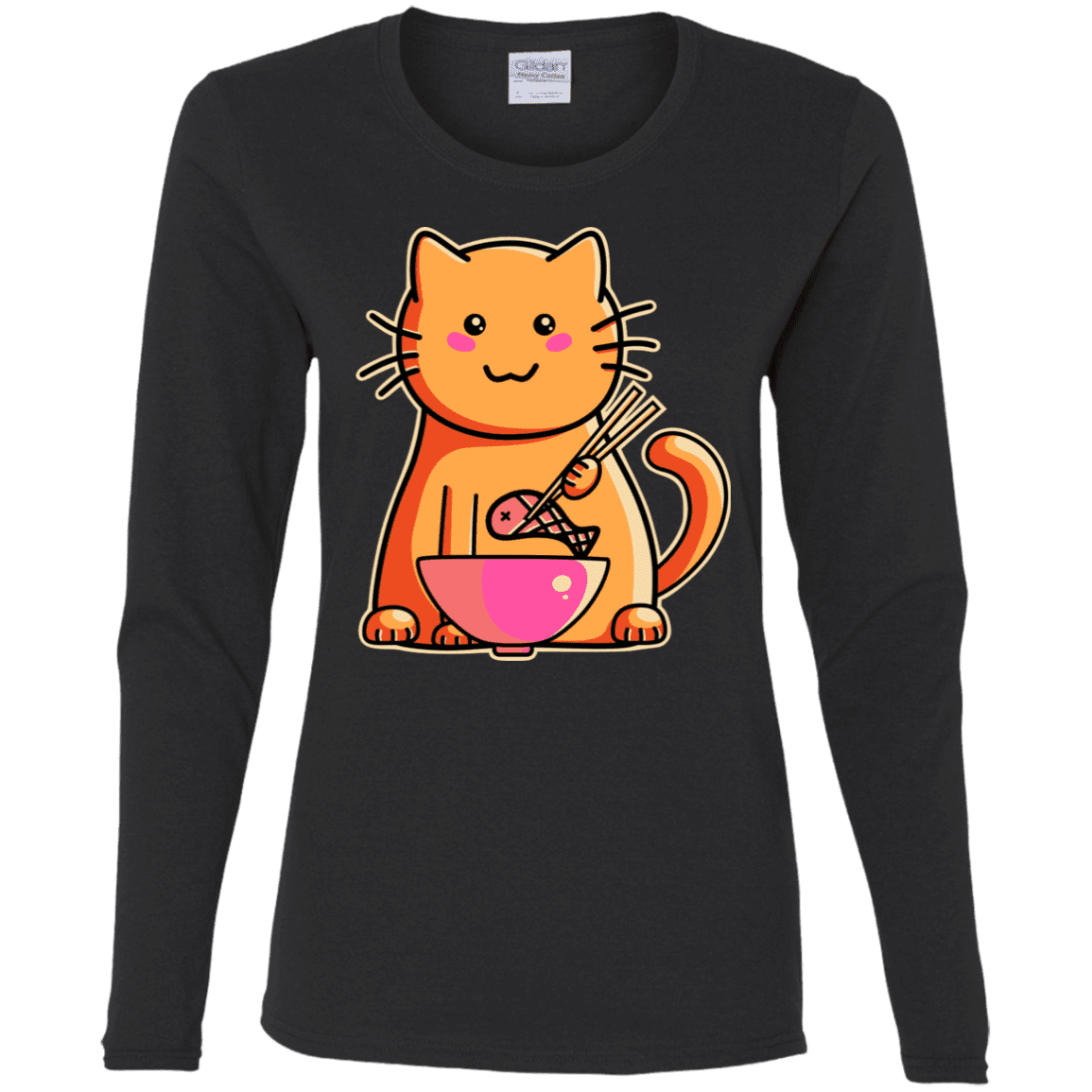 T-Shirts Black / S Cats Favourite Meal Women's Long Sleeve T-Shirt