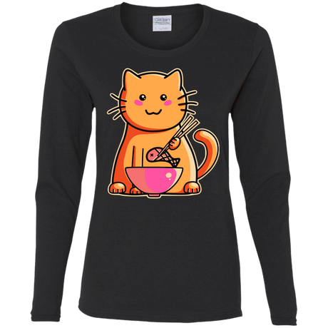 T-Shirts Black / S Cats Favourite Meal Women's Long Sleeve T-Shirt