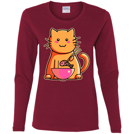 T-Shirts Cardinal / S Cats Favourite Meal Women's Long Sleeve T-Shirt