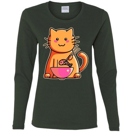 T-Shirts Forest / S Cats Favourite Meal Women's Long Sleeve T-Shirt