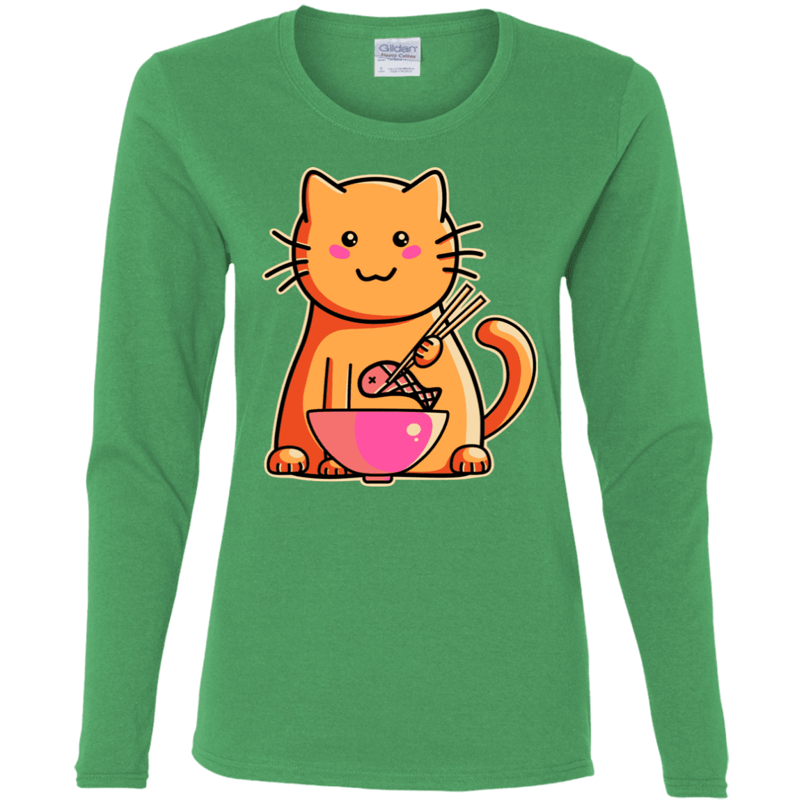 T-Shirts Irish Green / S Cats Favourite Meal Women's Long Sleeve T-Shirt