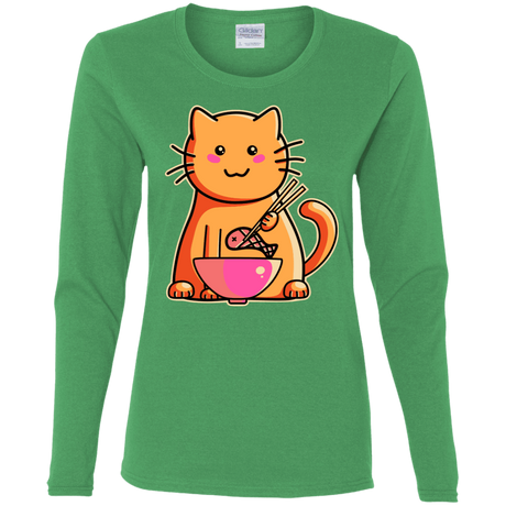 T-Shirts Irish Green / S Cats Favourite Meal Women's Long Sleeve T-Shirt