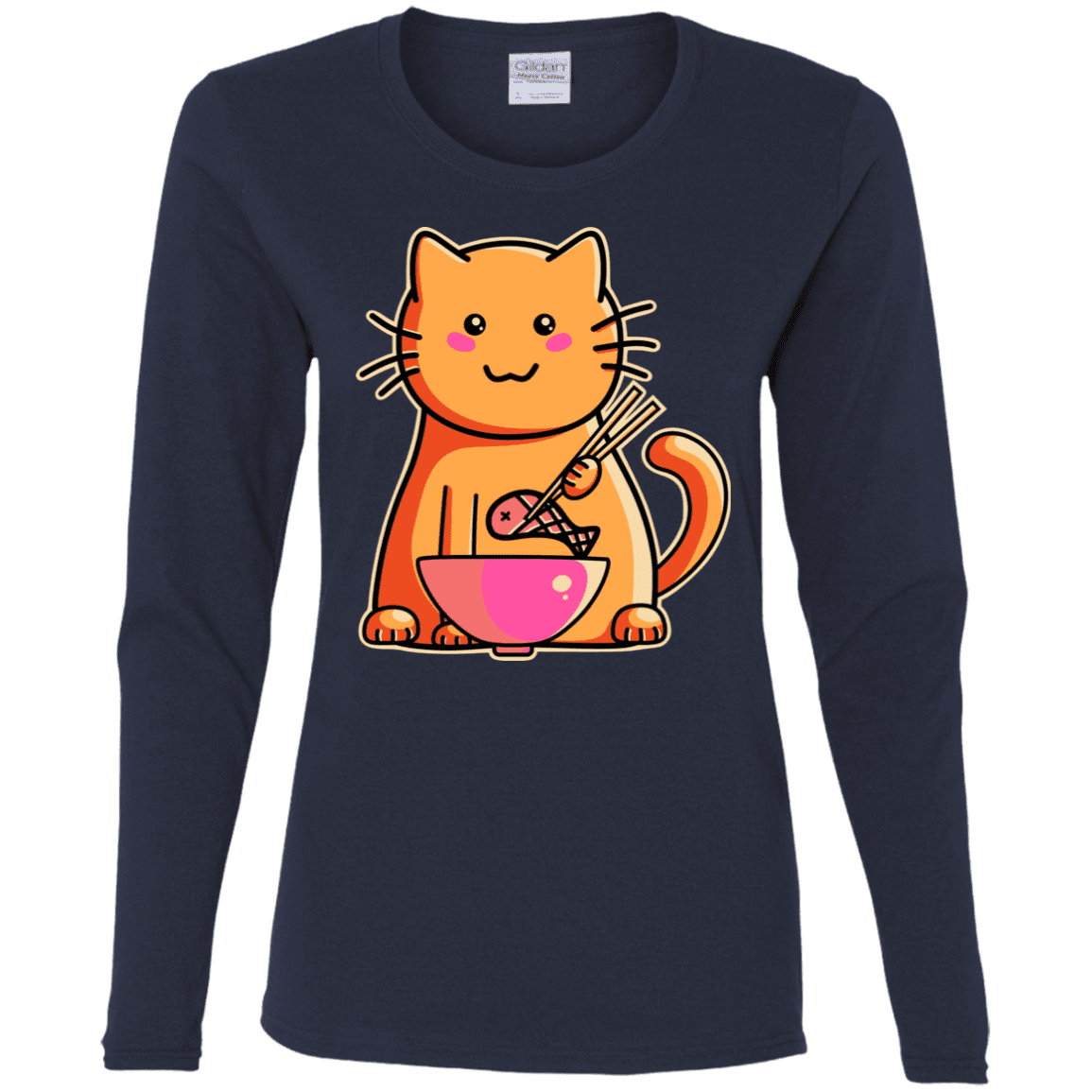 T-Shirts Navy / S Cats Favourite Meal Women's Long Sleeve T-Shirt