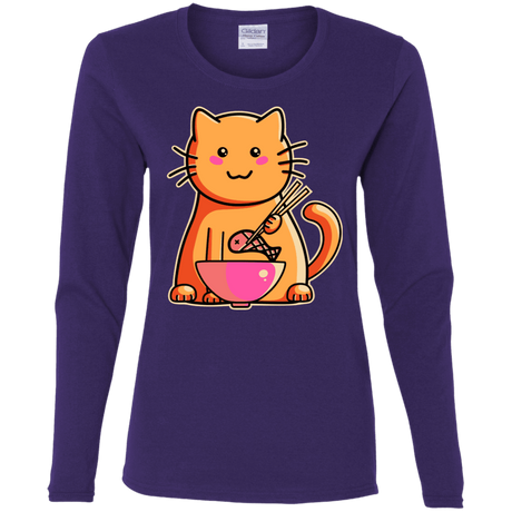 T-Shirts Purple / S Cats Favourite Meal Women's Long Sleeve T-Shirt