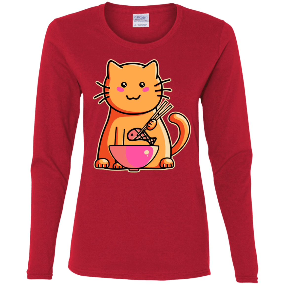 T-Shirts Red / S Cats Favourite Meal Women's Long Sleeve T-Shirt