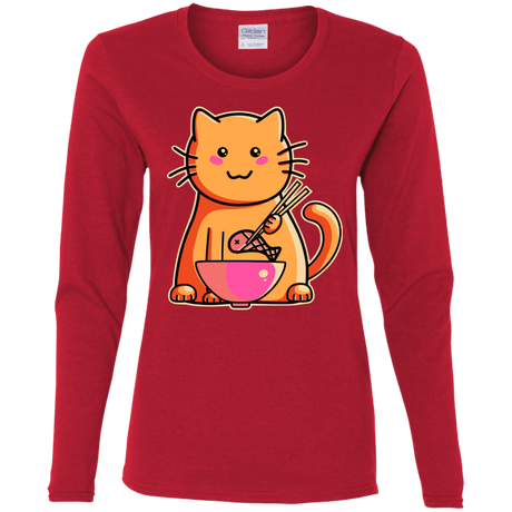 T-Shirts Red / S Cats Favourite Meal Women's Long Sleeve T-Shirt