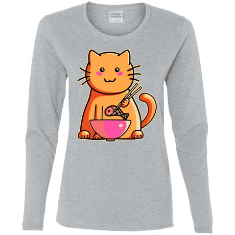 T-Shirts Sport Grey / S Cats Favourite Meal Women's Long Sleeve T-Shirt