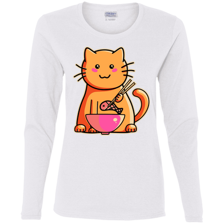 T-Shirts White / S Cats Favourite Meal Women's Long Sleeve T-Shirt